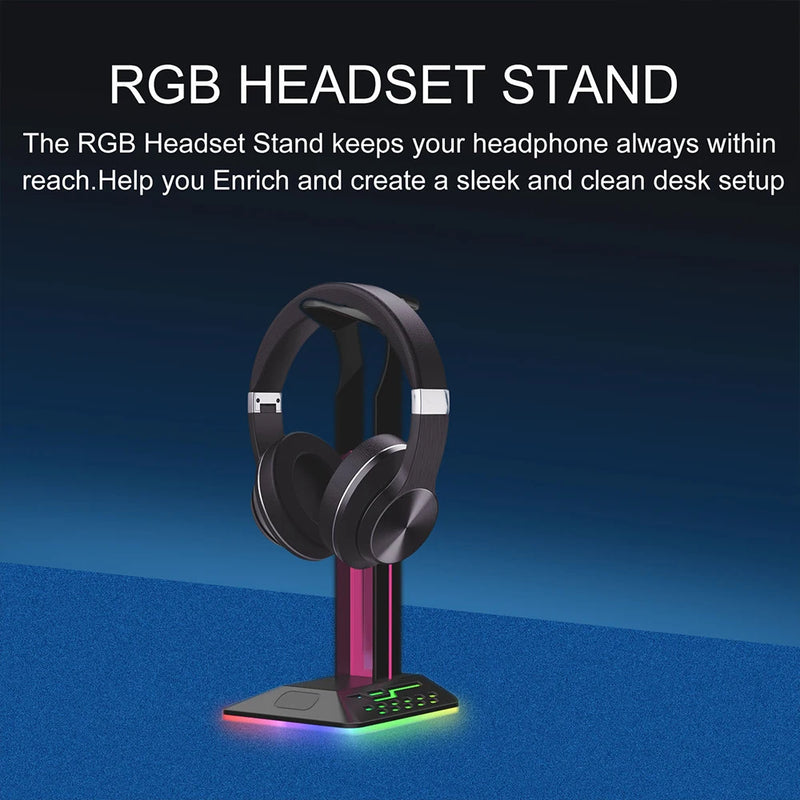 Suporte para headset RGB Carregador USB!
